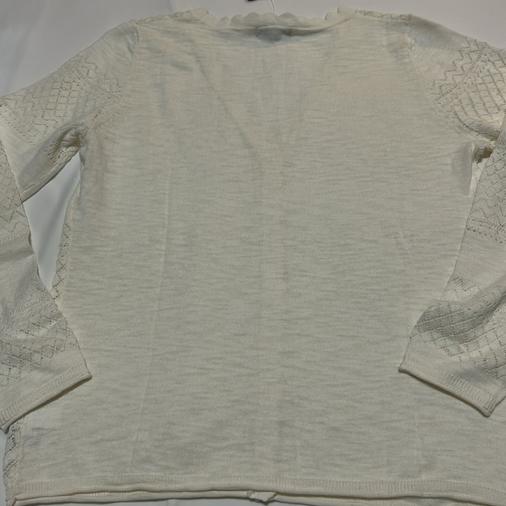 Frye Knit Cardigan 100% Cotton Ivory size M, L , XL NWT - Picture 6 of 9